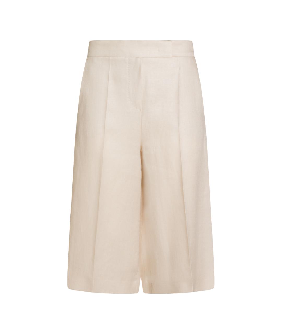 MAX MARA Бежевые льняные шорты, фото 1