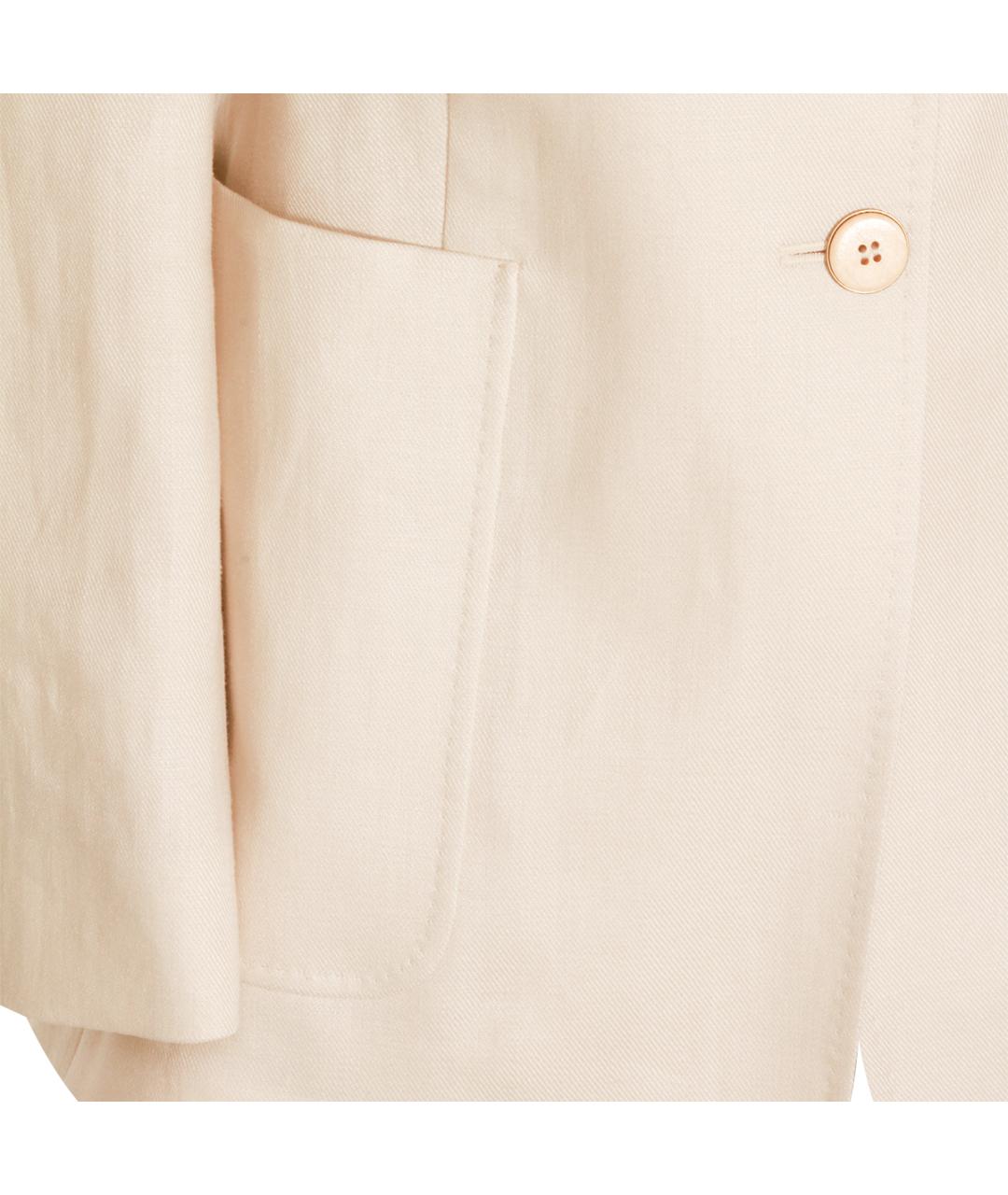 MAX MARA Бежевый льняной жакет/пиджак, фото 3