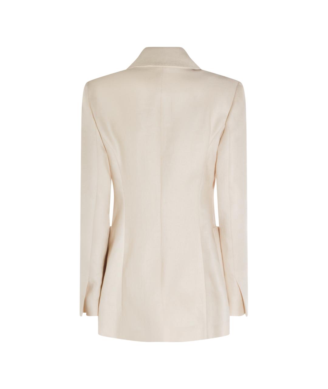 MAX MARA Бежевый льняной жакет/пиджак, фото 2