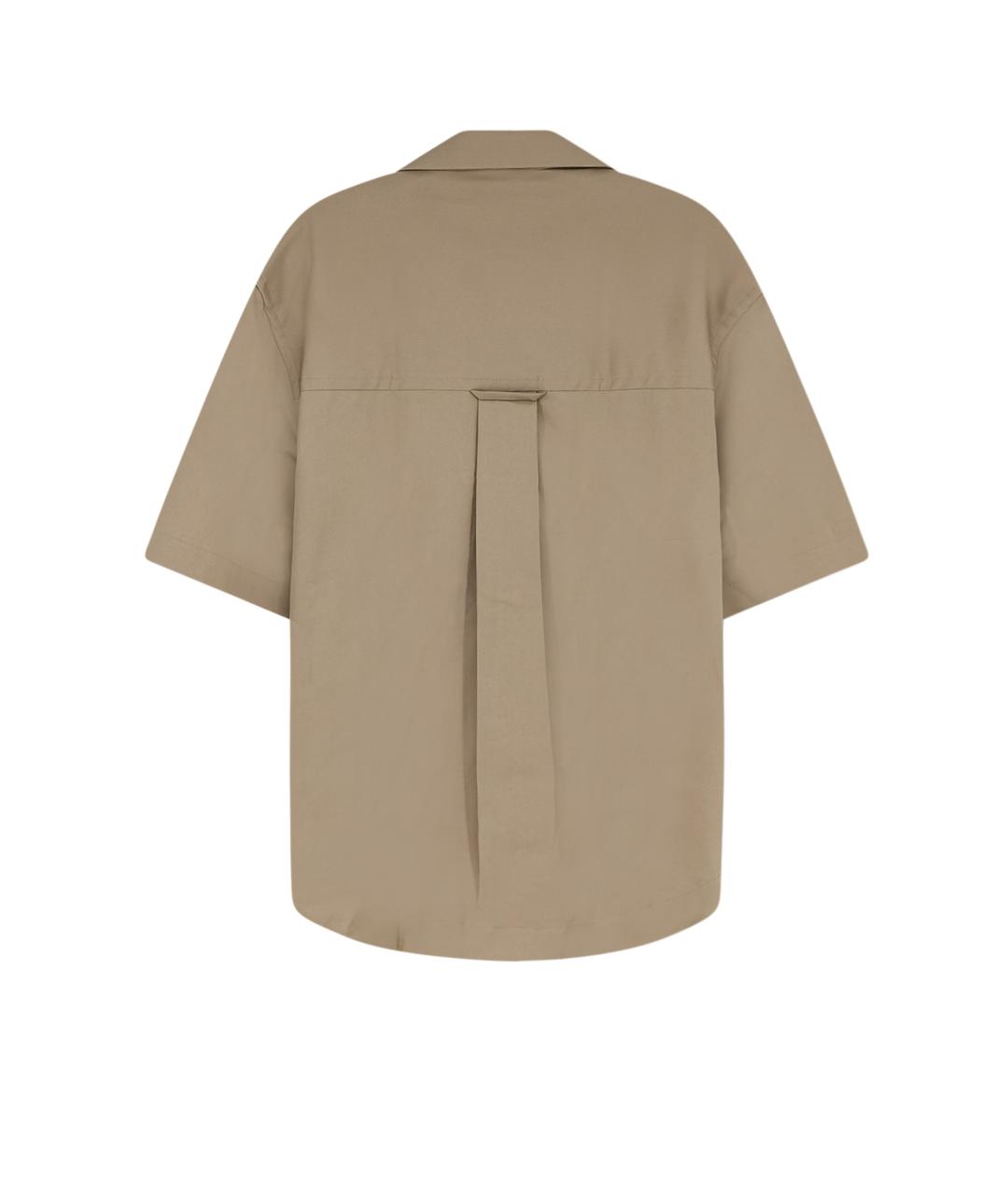 Ami Paris Бежевая хлопковая кэжуал рубашка, фото 2