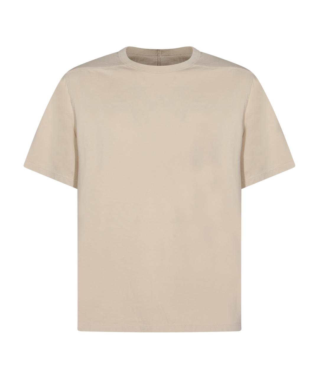RICK OWENS Бежевая хлопковая футболка, фото 1