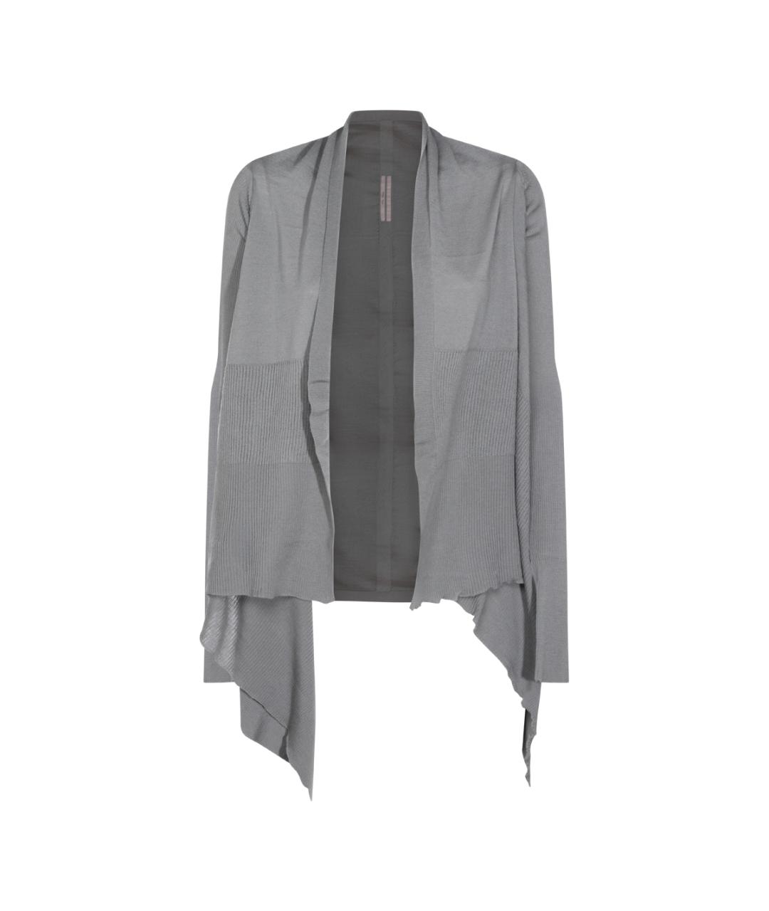 RICK OWENS Серый шерстяной кардиган, фото 1