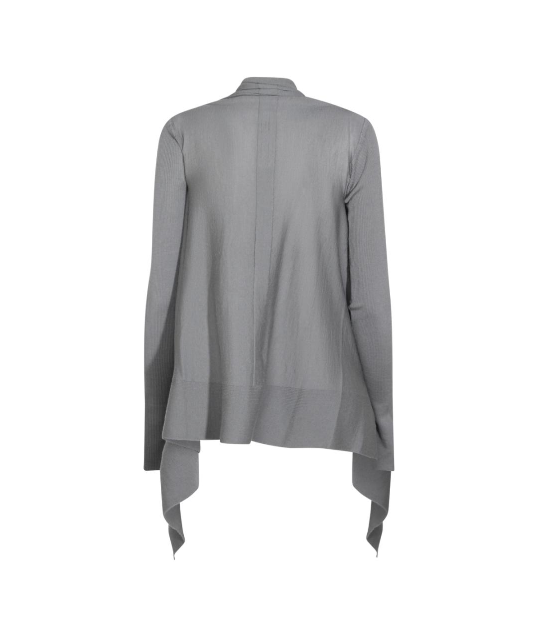 RICK OWENS Серый шерстяной кардиган, фото 2