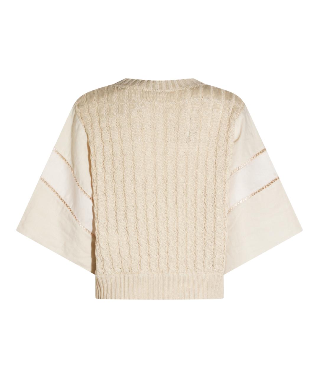 MAX MARA Бежевый льняной джемпер / свитер, фото 2