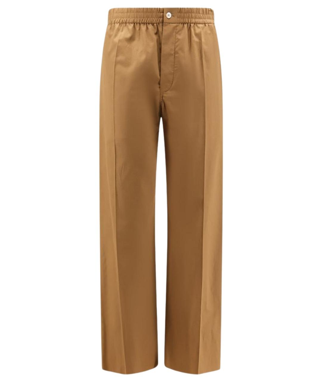 CELINE Коричневые хлопковые классические брюки, фото 1