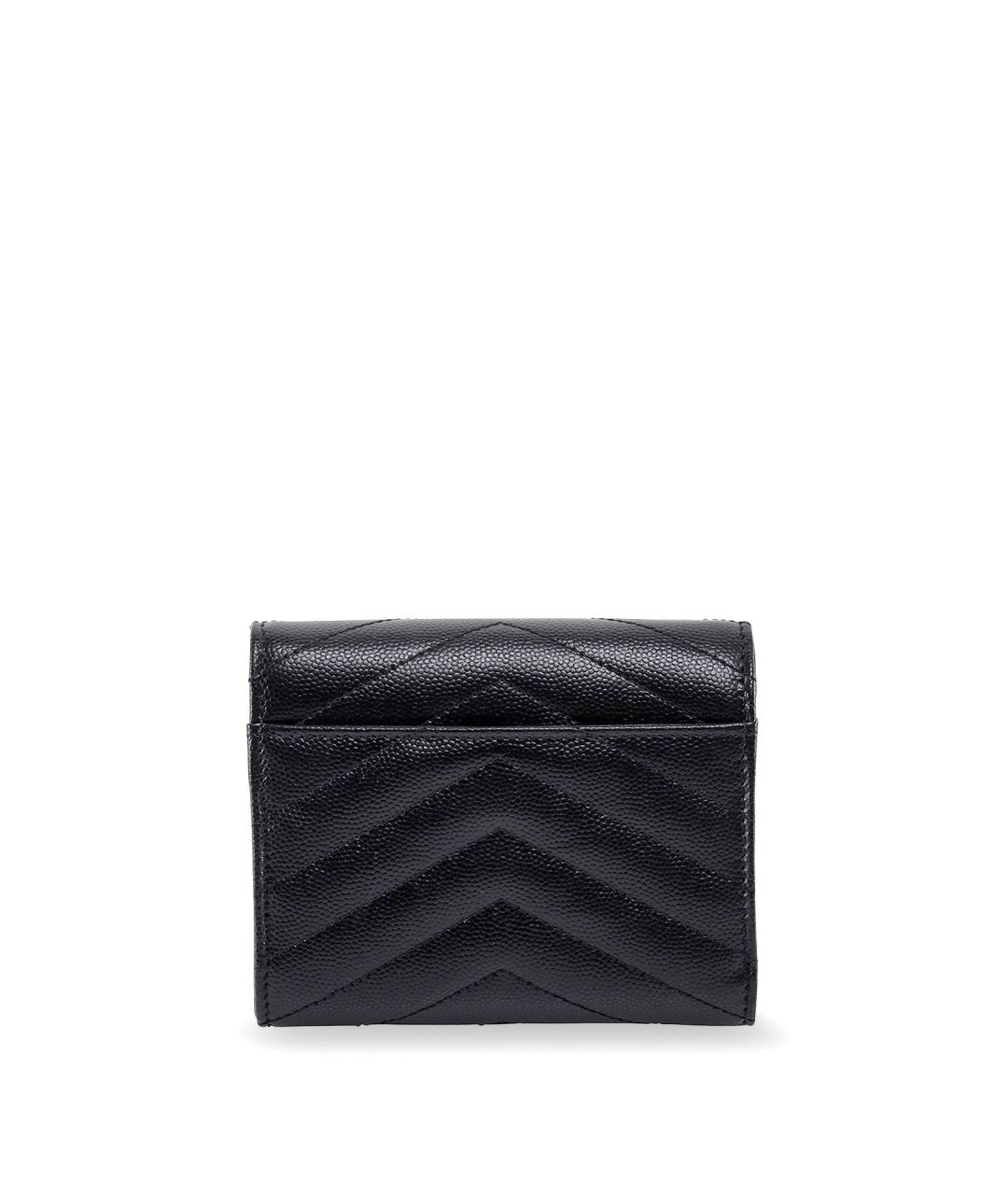 SAINT LAURENT Черный кожаный кошелек, фото 2