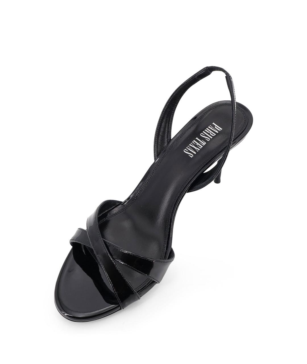 PARIS TEXAS Черные босоножки из лакированной кожи, фото 4