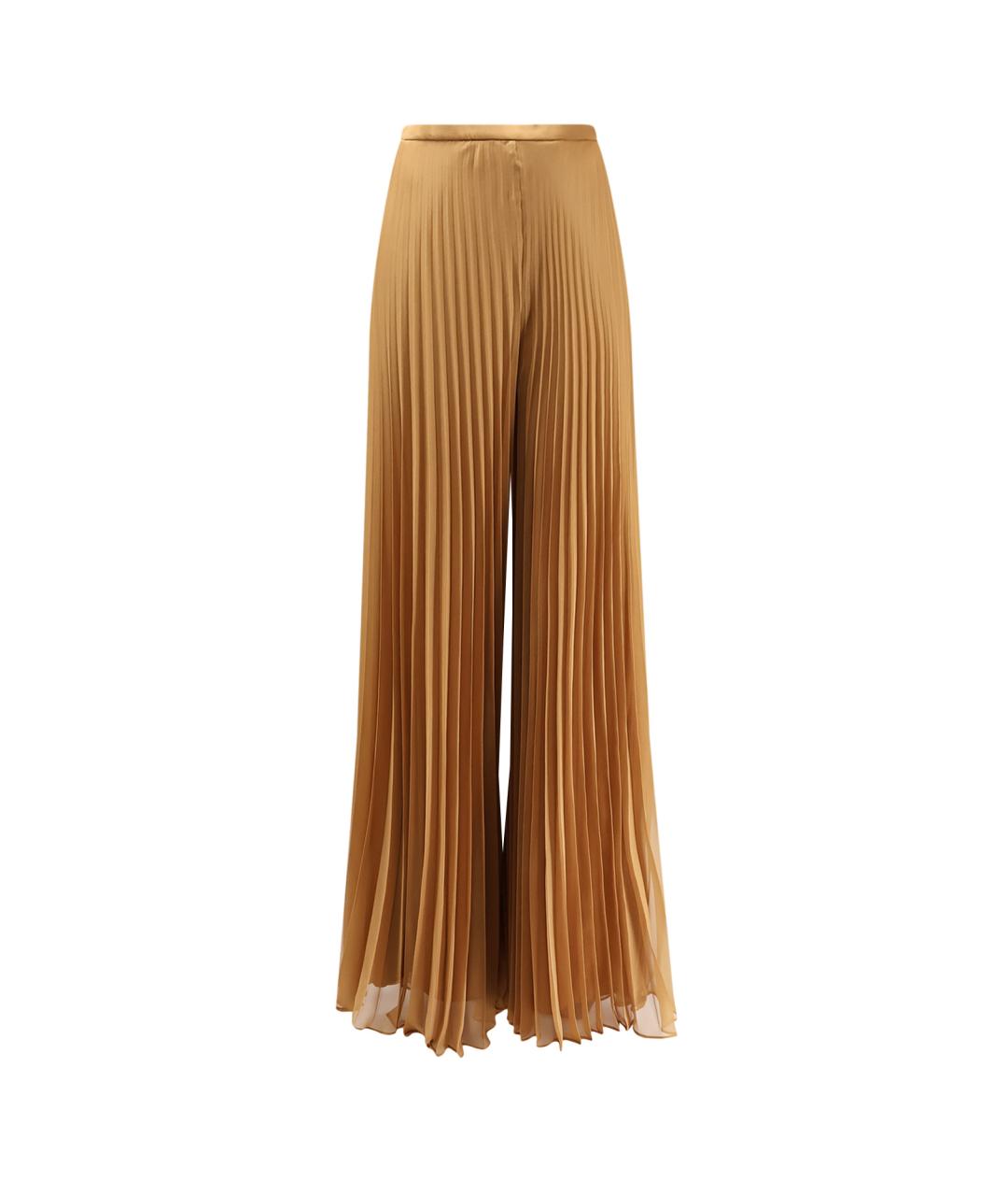 MAX MARA Коричневые полиэстеровые брюки широкие, фото 1