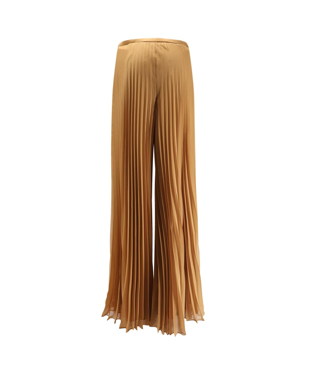 MAX MARA Коричневые полиэстеровые брюки широкие, фото 2