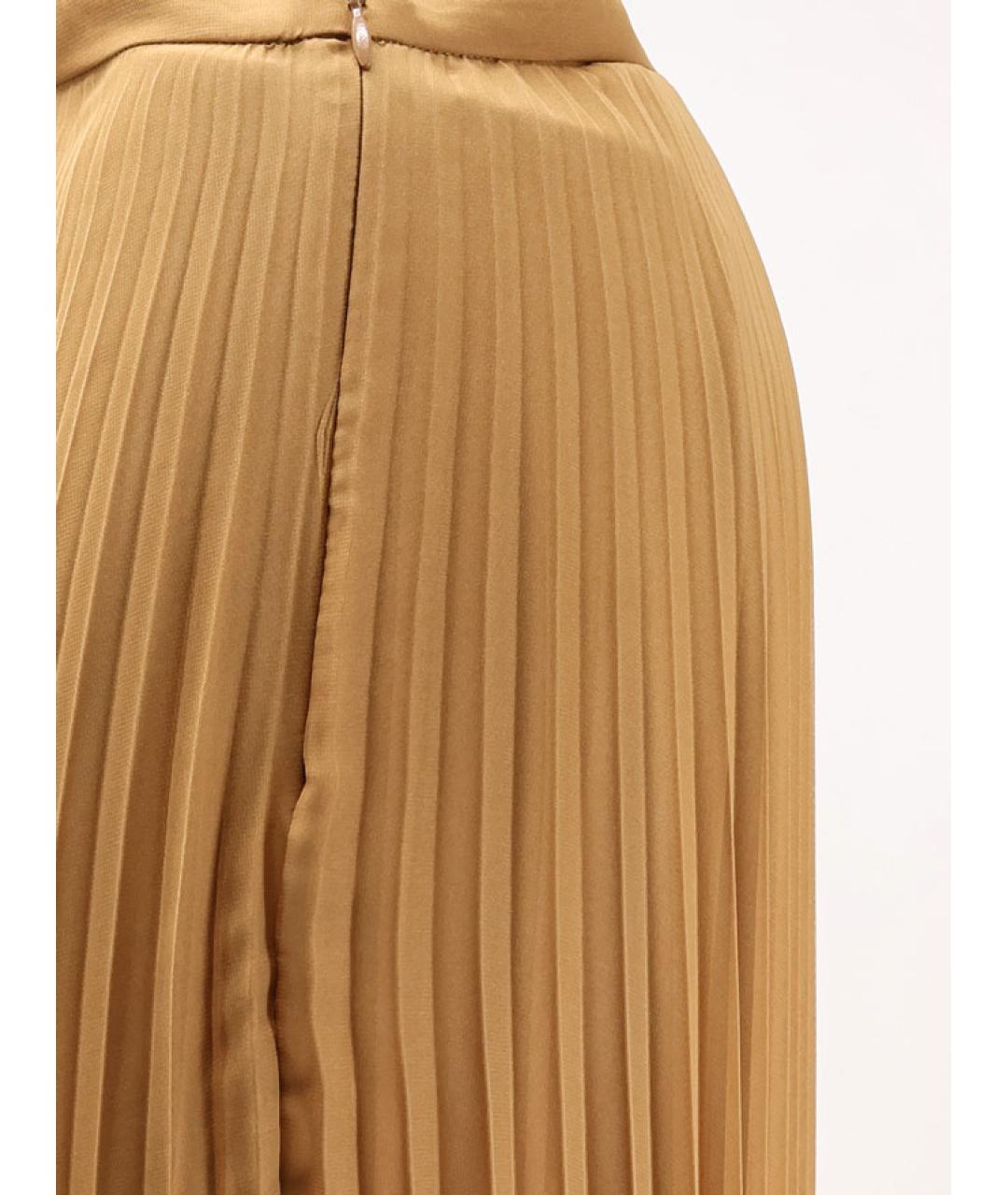 MAX MARA Коричневые полиэстеровые брюки широкие, фото 3