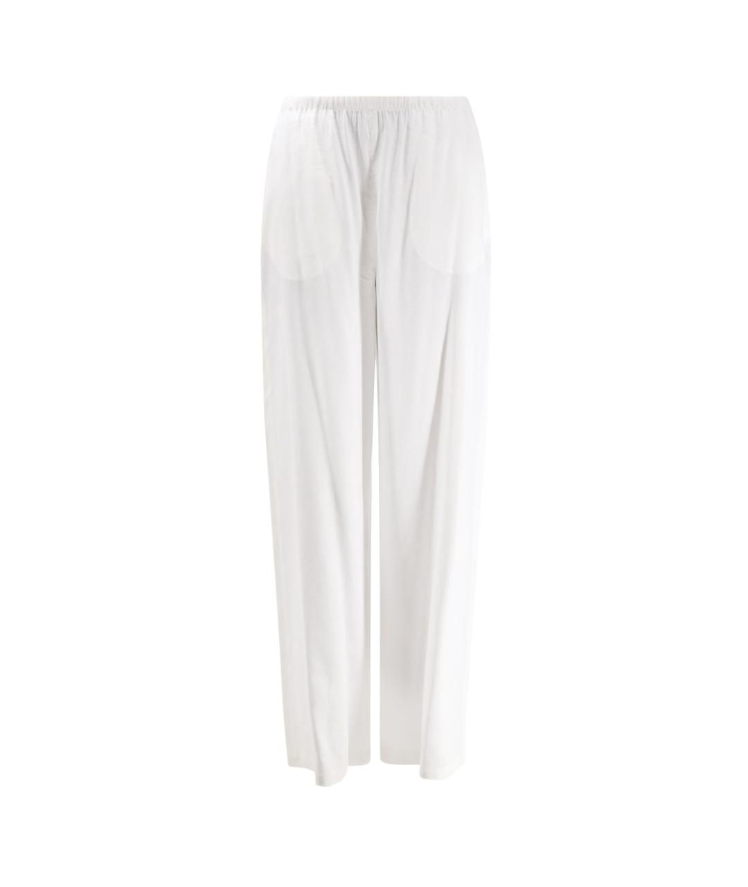 MAX MARA Белые вискозные брюки широкие, фото 1