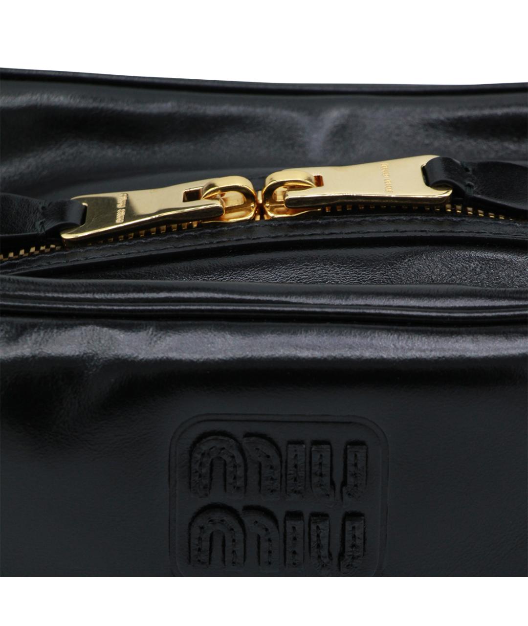 MIU MIU Черная кожаная сумка тоут, фото 4
