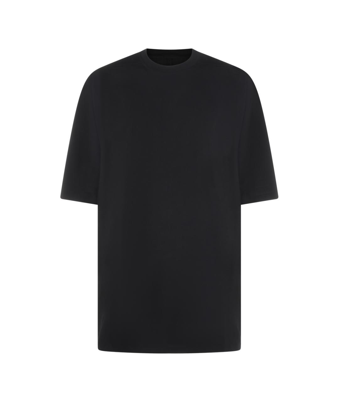 RICK OWENS Черная хлопковая футболка, фото 1