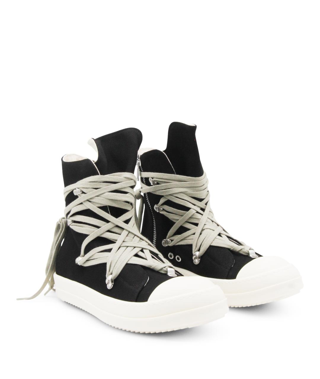 RICK OWENS DRKSHDW Черные кожаные высокие кроссовки / кеды, фото 2