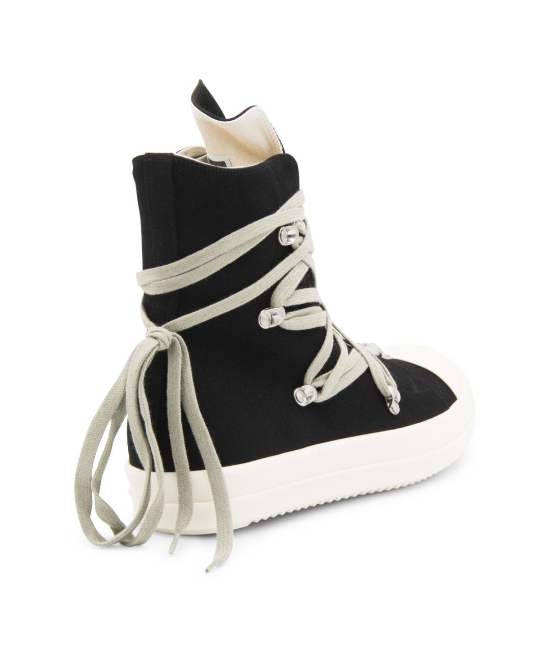 RICK OWENS DRKSHDW Черные кожаные высокие кроссовки / кеды, фото 3