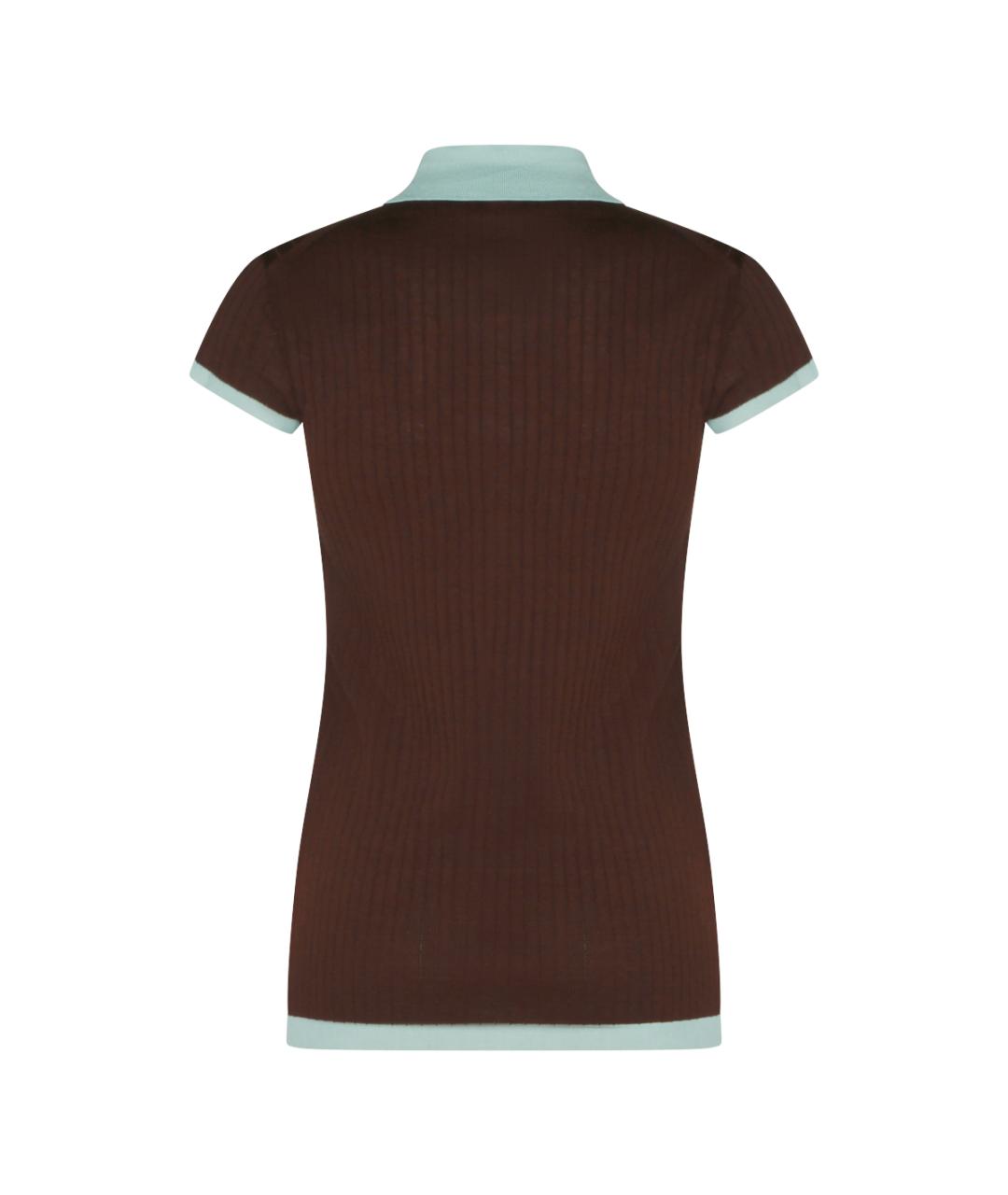 MALO Коричневая хлопковая футболка, фото 2