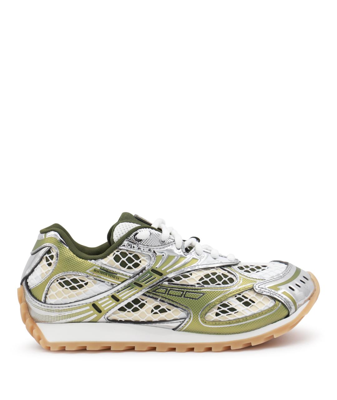 BOTTEGA VENETA Зеленые текстильные кроссовки, фото 1