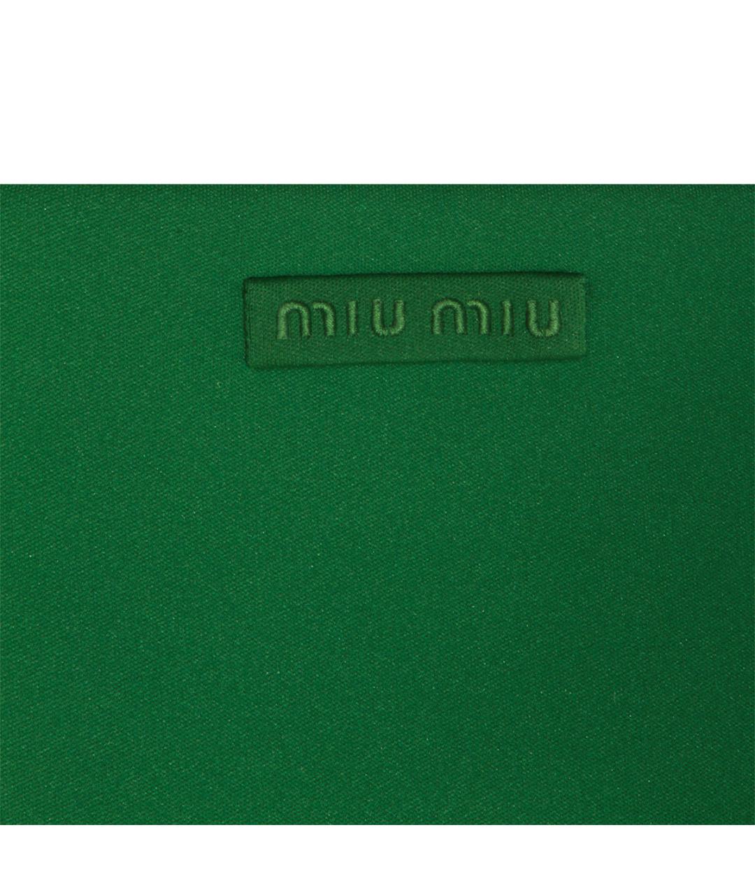 MIU MIU Зеленая синтетическая юбка миди, фото 4