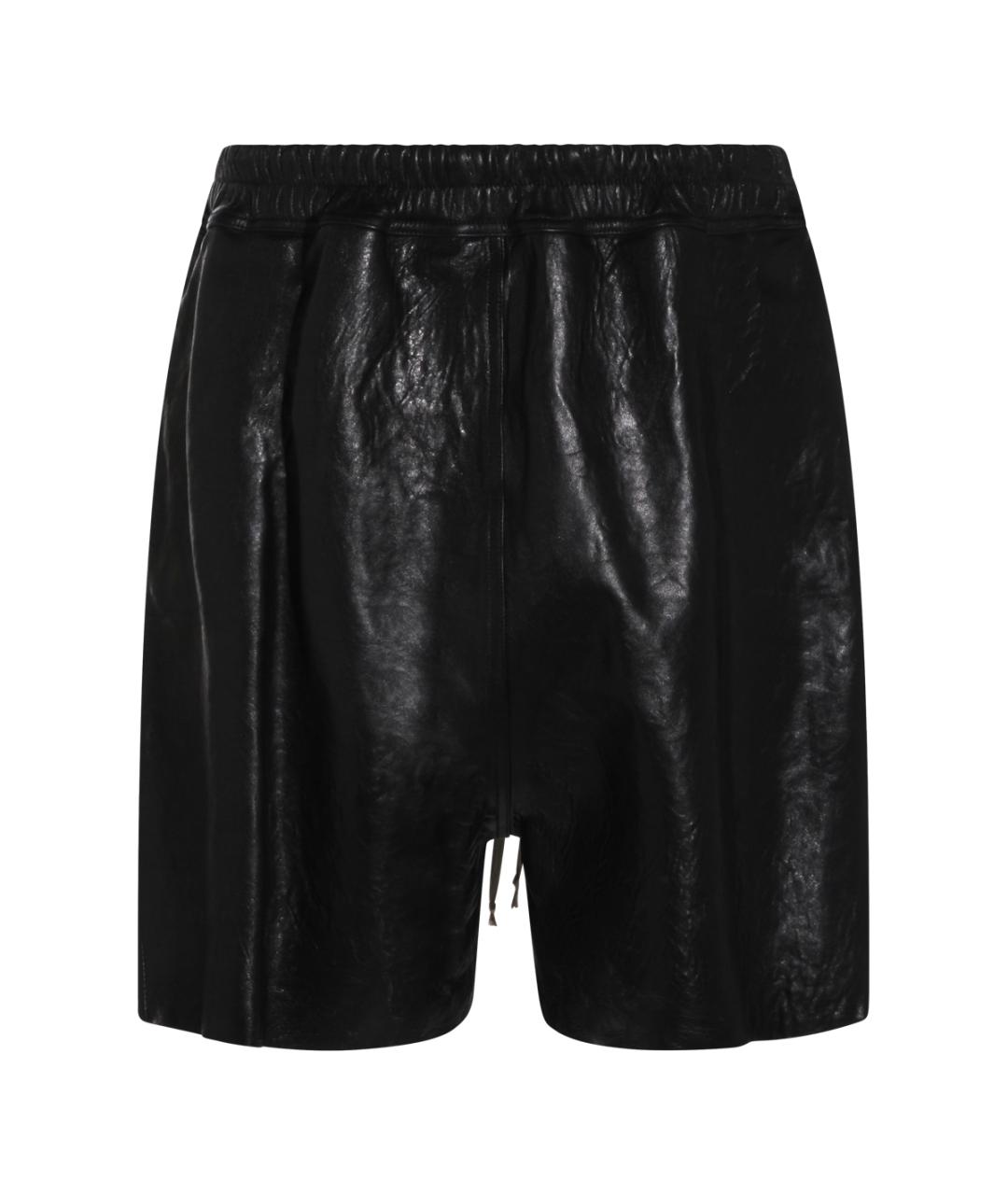 RICK OWENS Черные кожаные шорты, фото 2