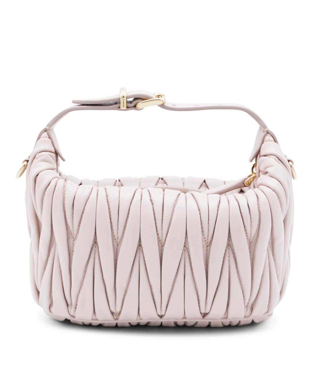 MIU MIU Розовая кожаная сумка через плечо, фото 3