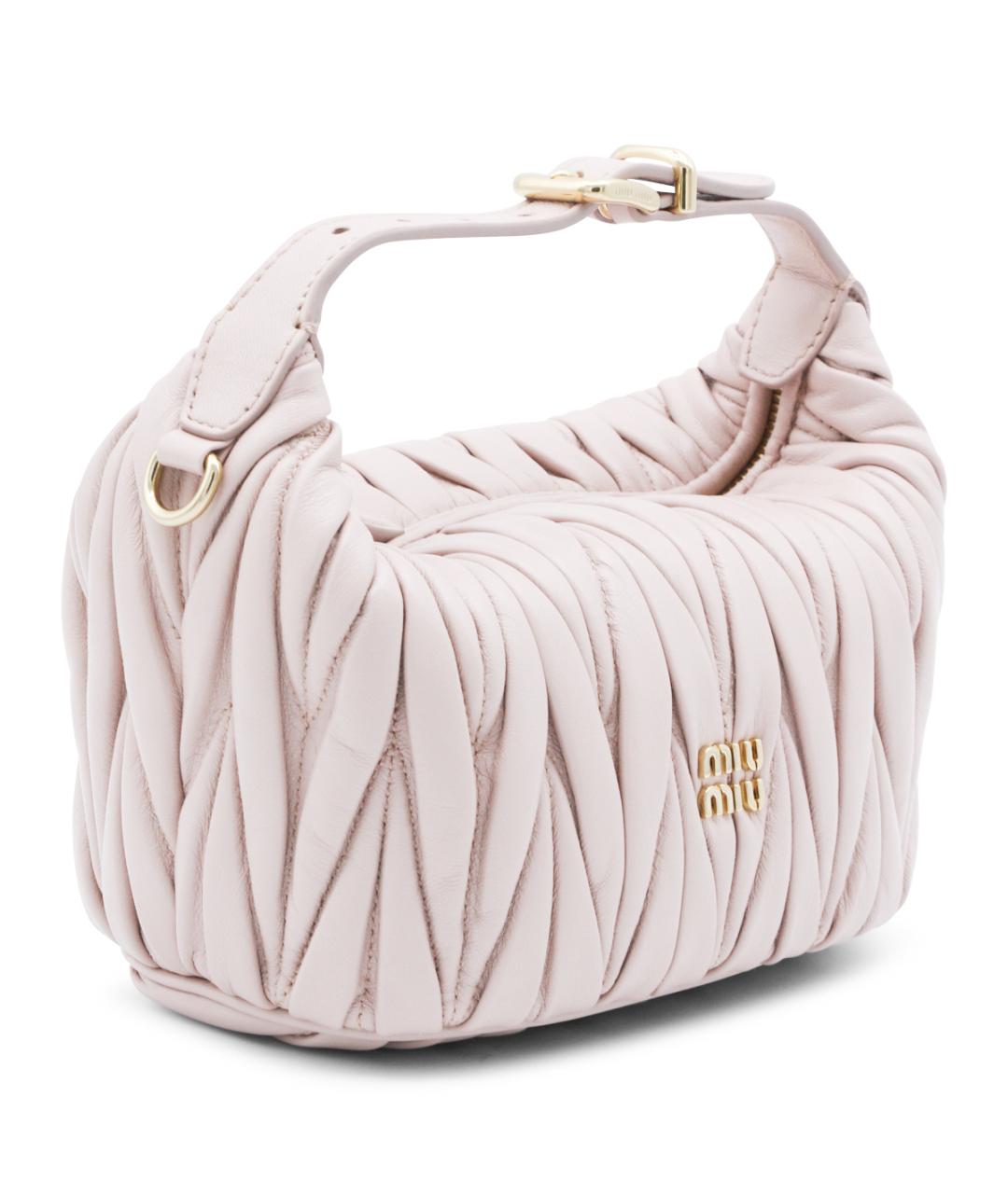 MIU MIU Розовая кожаная сумка через плечо, фото 2