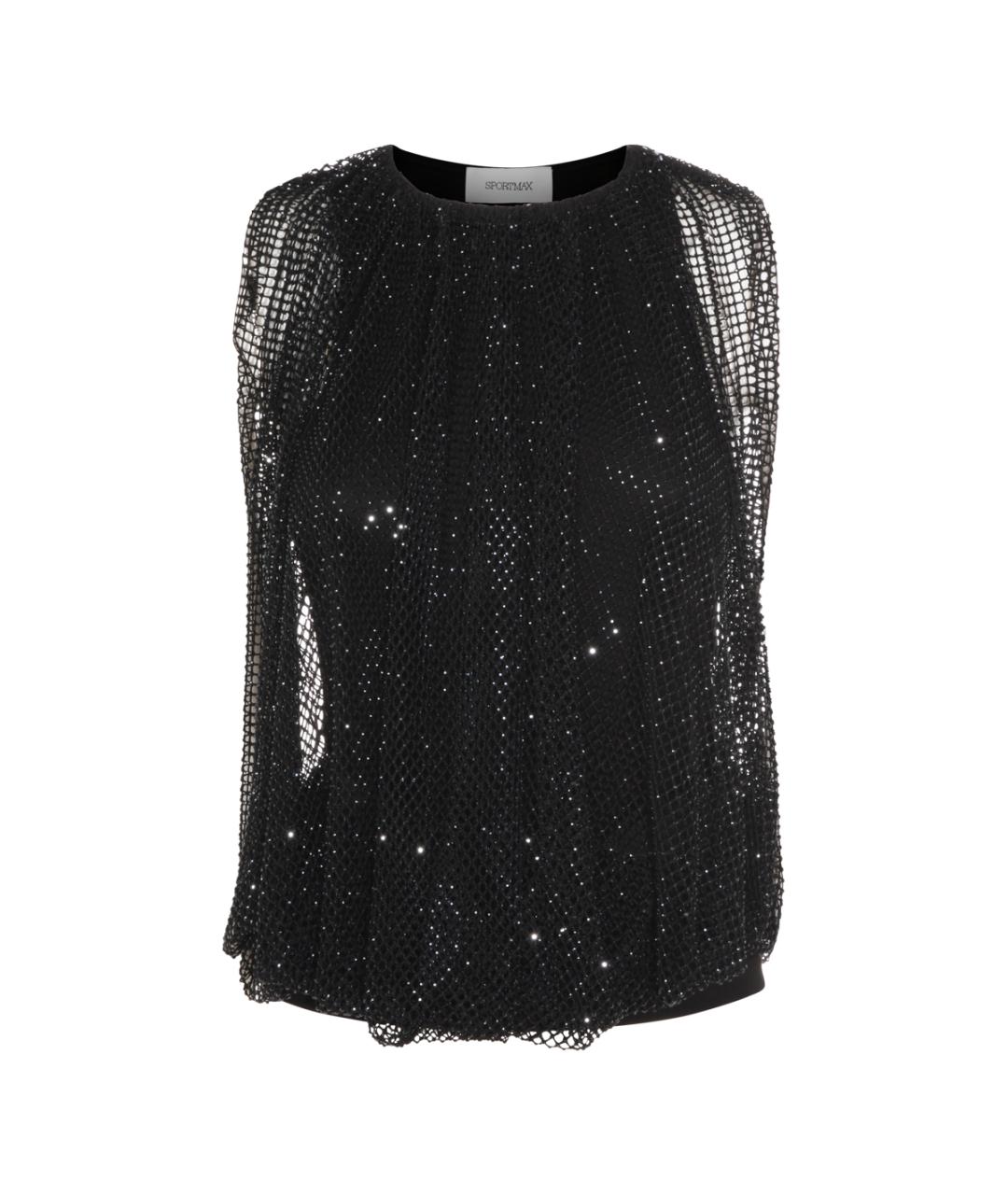 SPORTMAX Черная полиэстеровая майка, фото 1