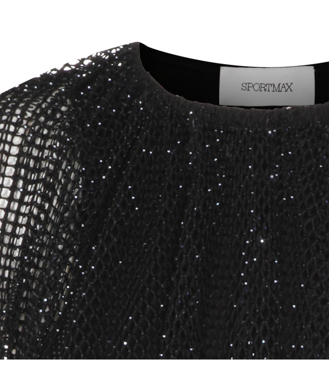 SPORTMAX Черная полиэстеровая майка, фото 3