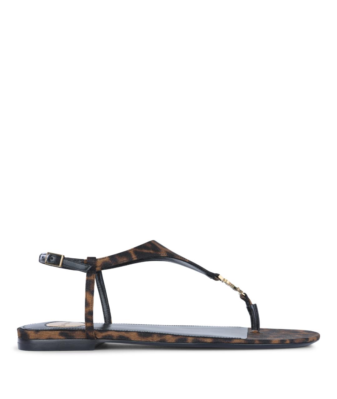 SAINT LAURENT Коричневые босоножки, фото 1