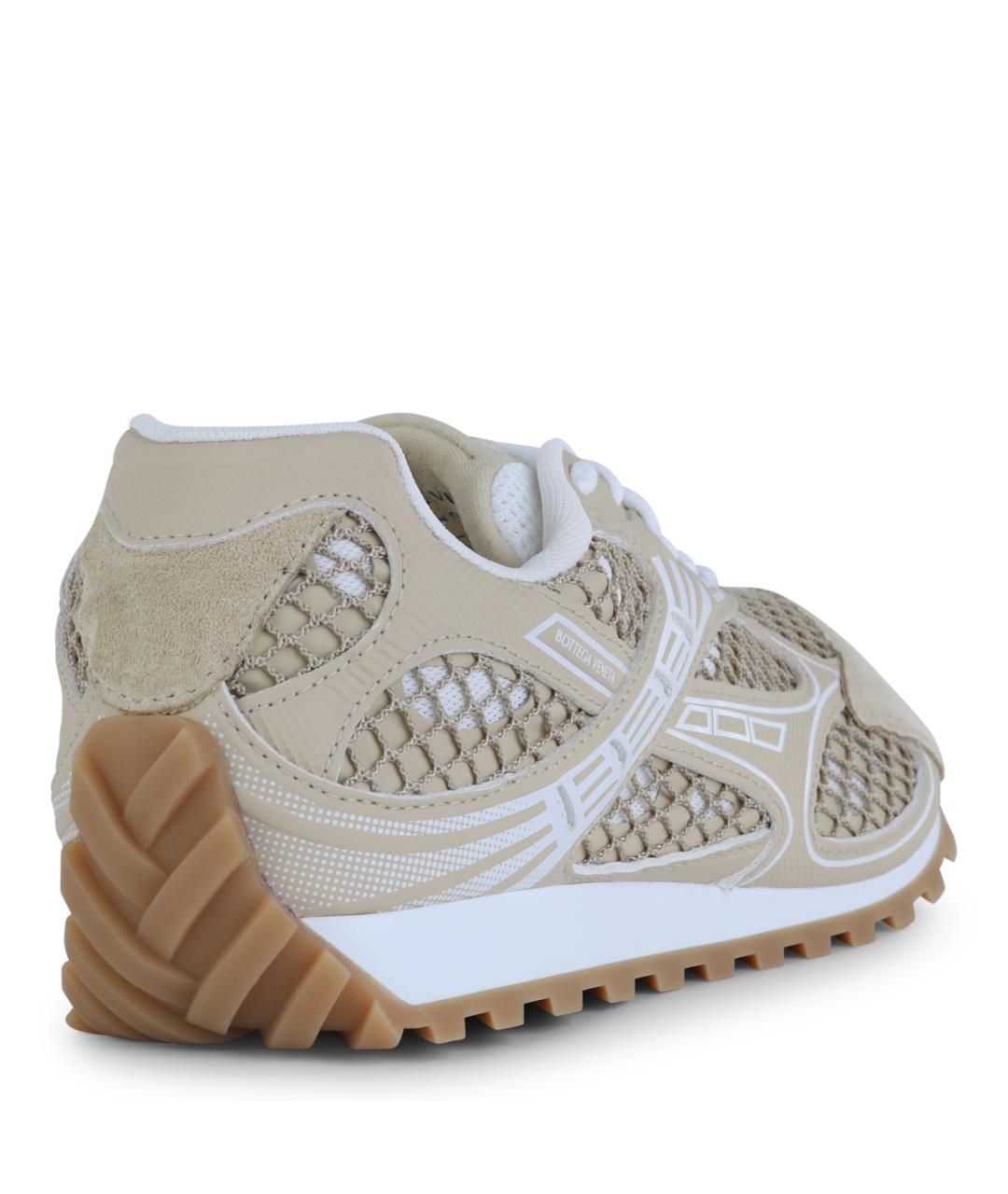 BOTTEGA VENETA Бежевые текстильные кроссовки, фото 3