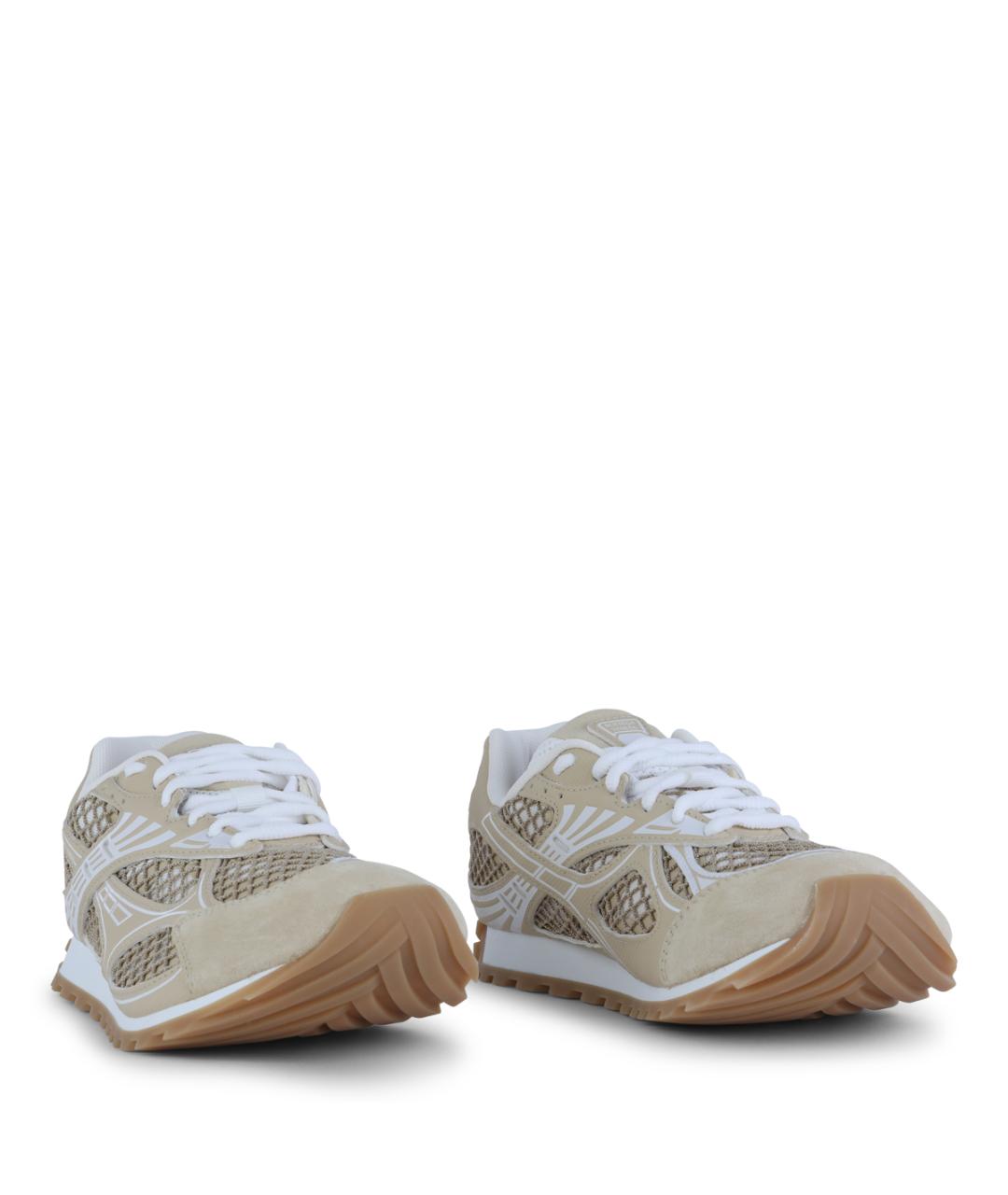 BOTTEGA VENETA Бежевые текстильные кроссовки, фото 2