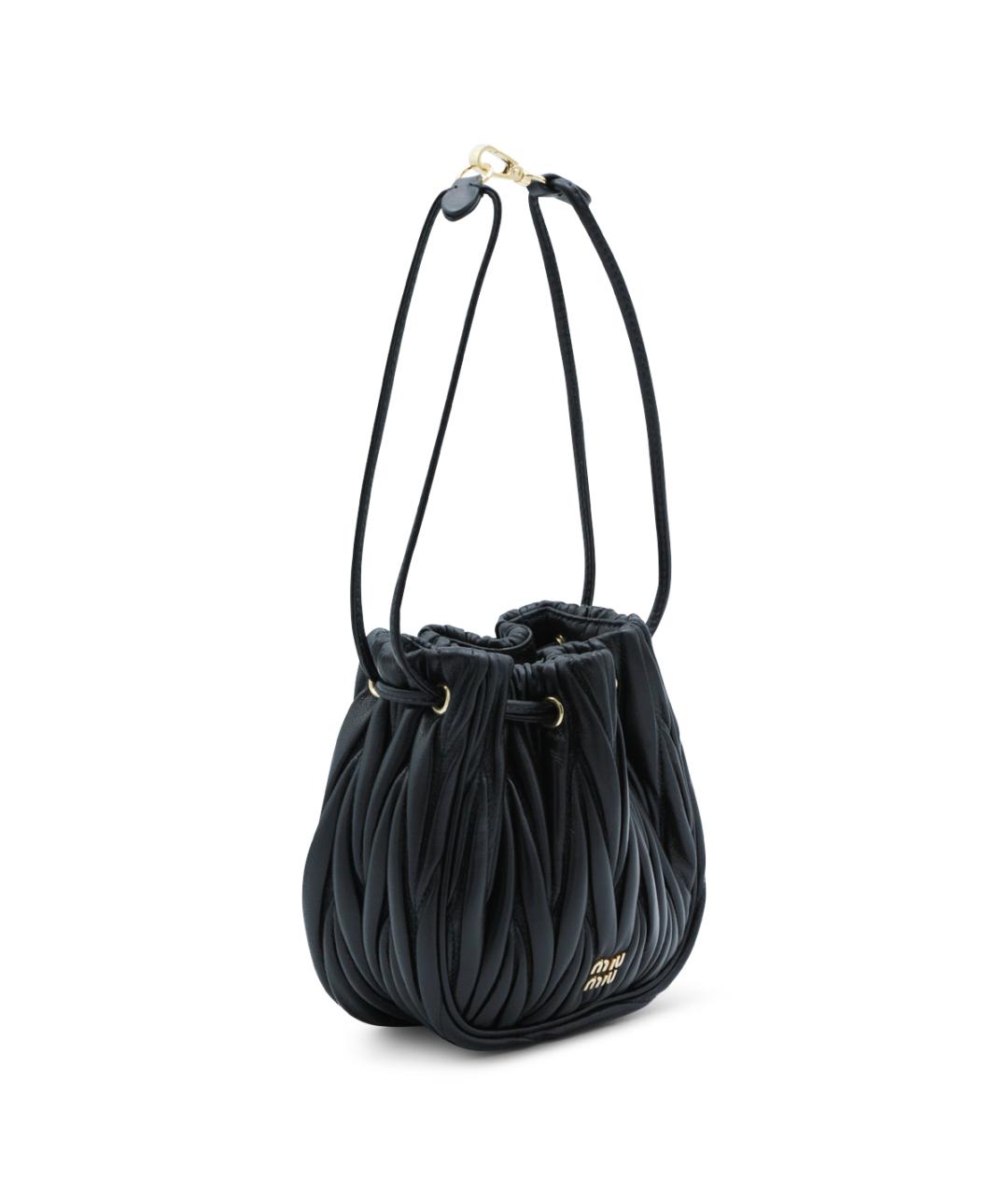 MIU MIU Черная кожаная сумка тоут, фото 2