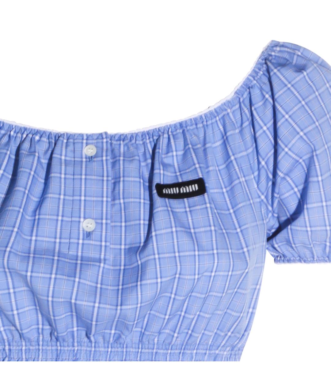 MIU MIU Синее хлопковое повседневное платье, фото 3