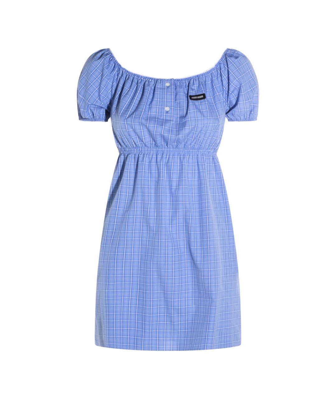 MIU MIU Синее хлопковое повседневное платье, фото 1