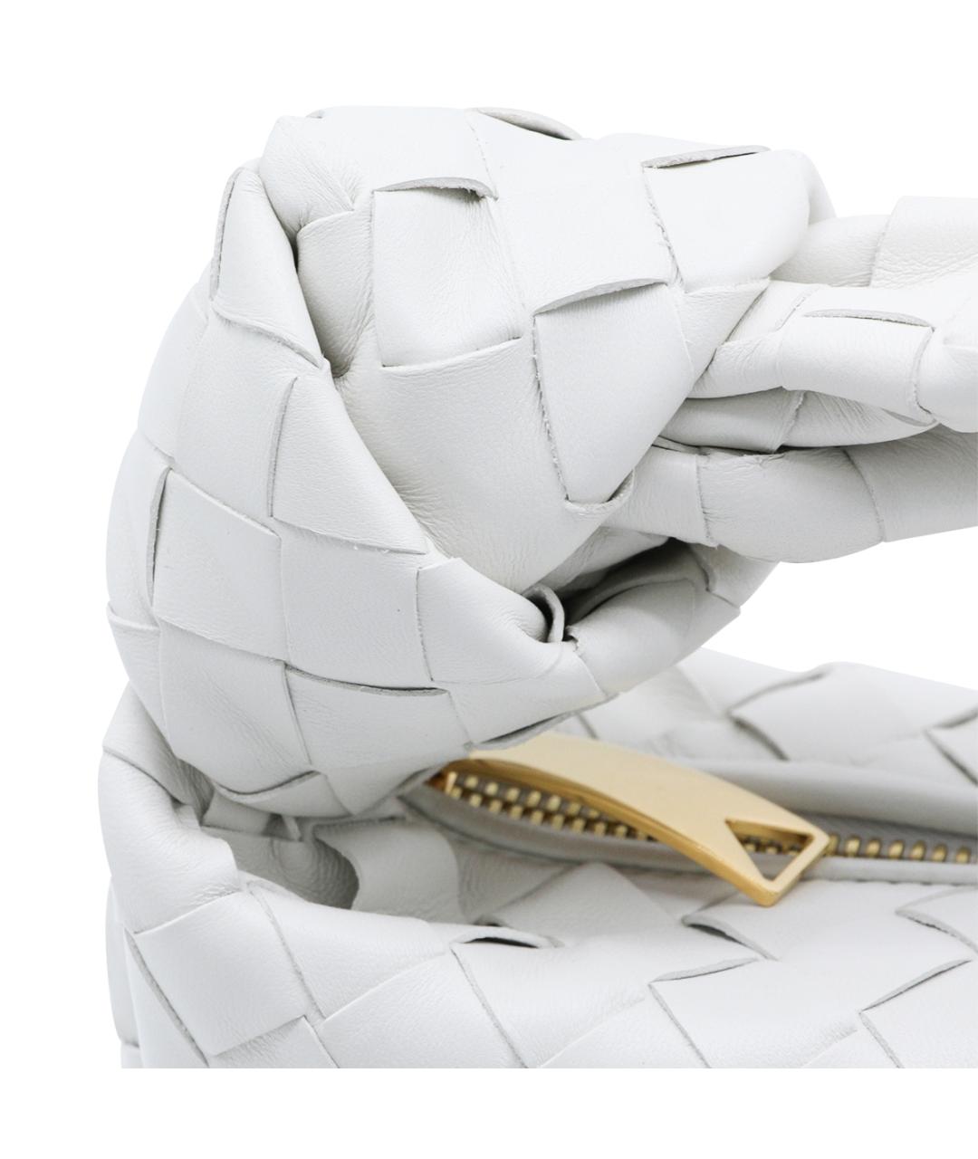 BOTTEGA VENETA Белая кожаная сумка через плечо, фото 4