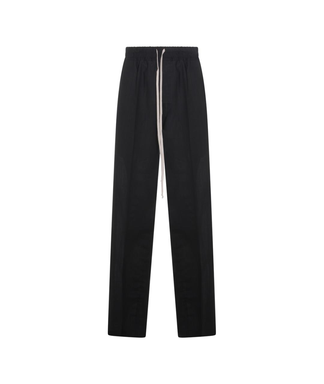 RICK OWENS Черные кашемировые прямые брюки, фото 5