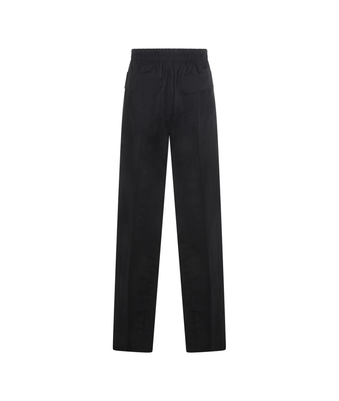 RICK OWENS Черные кашемировые прямые брюки, фото 2