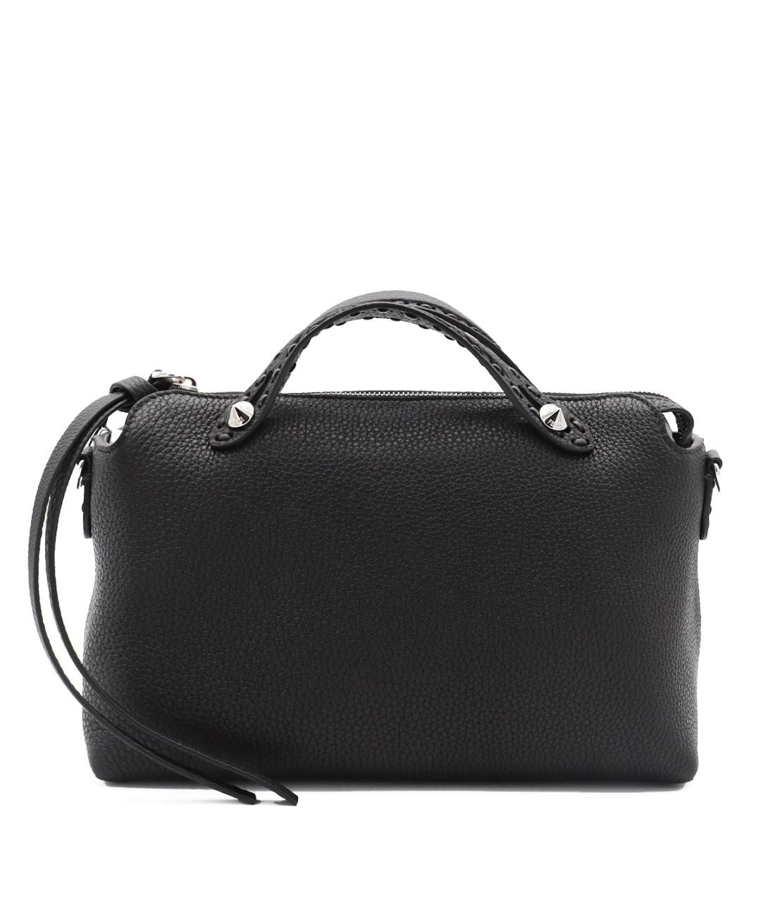 FENDI Черная кожаная сумка тоут, фото 1