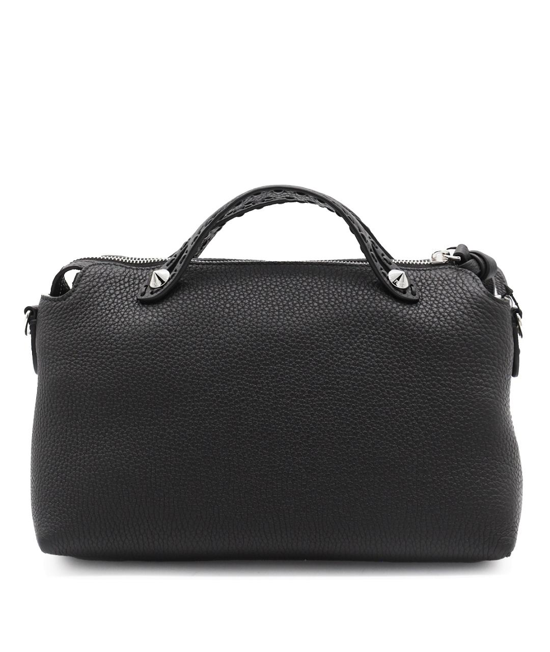 FENDI Черная кожаная сумка тоут, фото 3