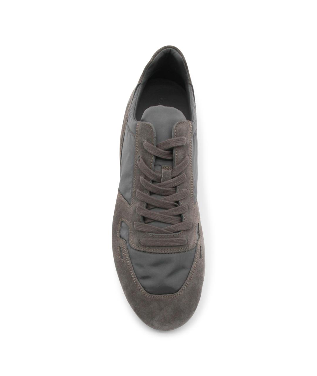 RICK OWENS Серые замшевые низкие кроссовки / кеды, фото 4