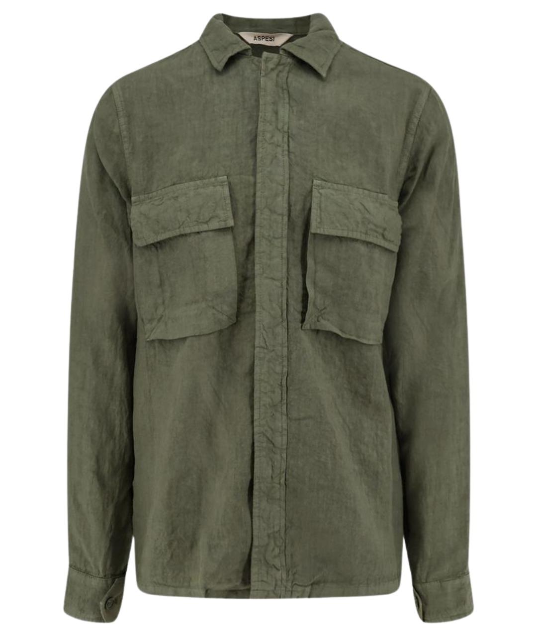 ASPESI Хаки льняная кэжуал рубашка, фото 1