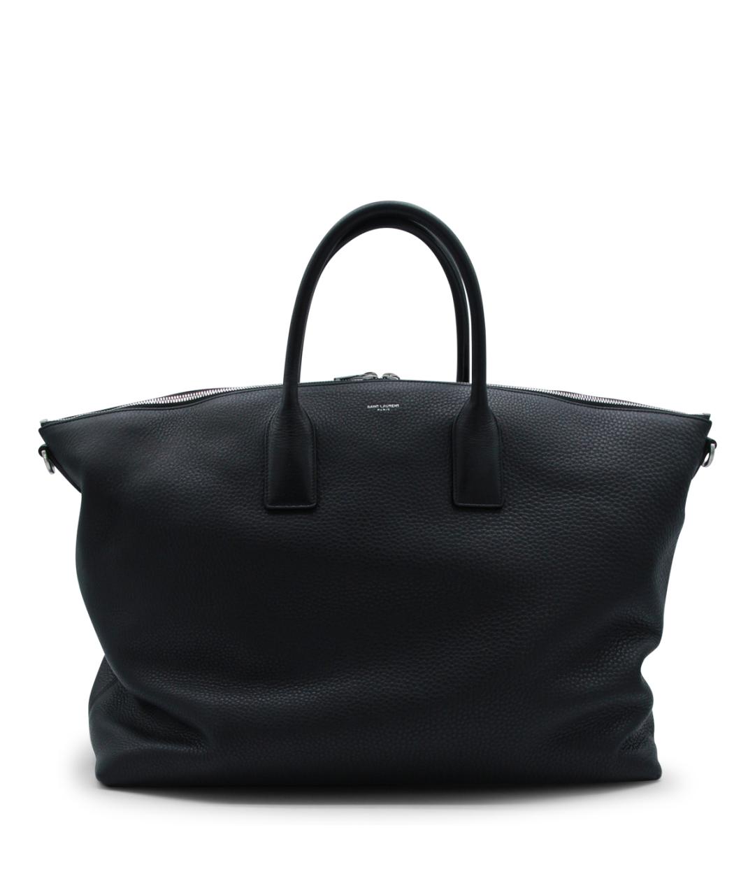 SAINT LAURENT Черная кожаная сумка тоут, фото 1