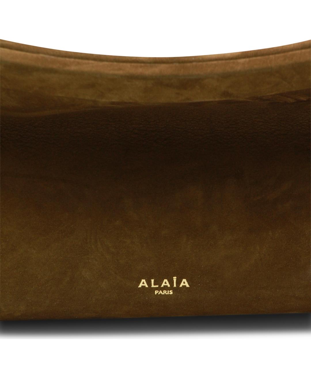 ALAIA Хаки замшевая сумка с короткими ручками, фото 4