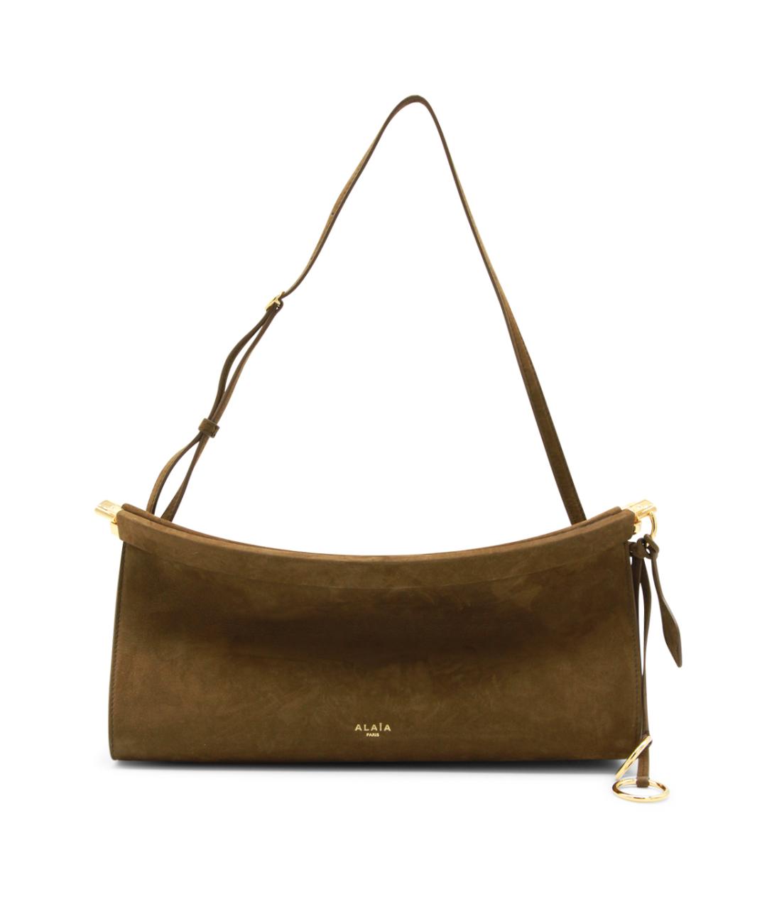 ALAIA Хаки замшевая сумка с короткими ручками, фото 1