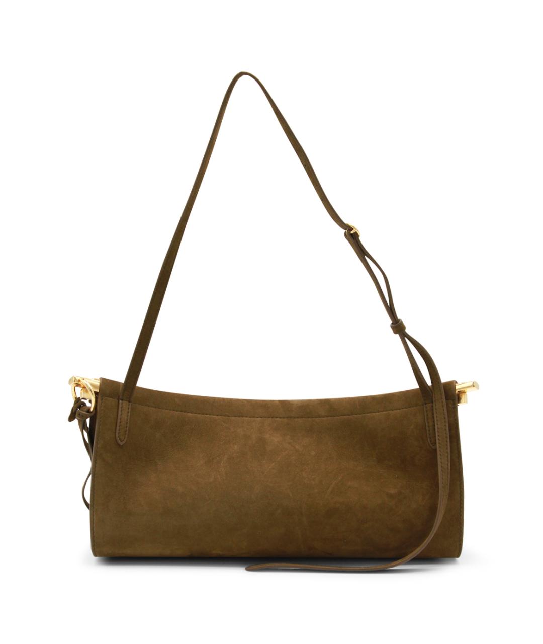 ALAIA Хаки замшевая сумка с короткими ручками, фото 3