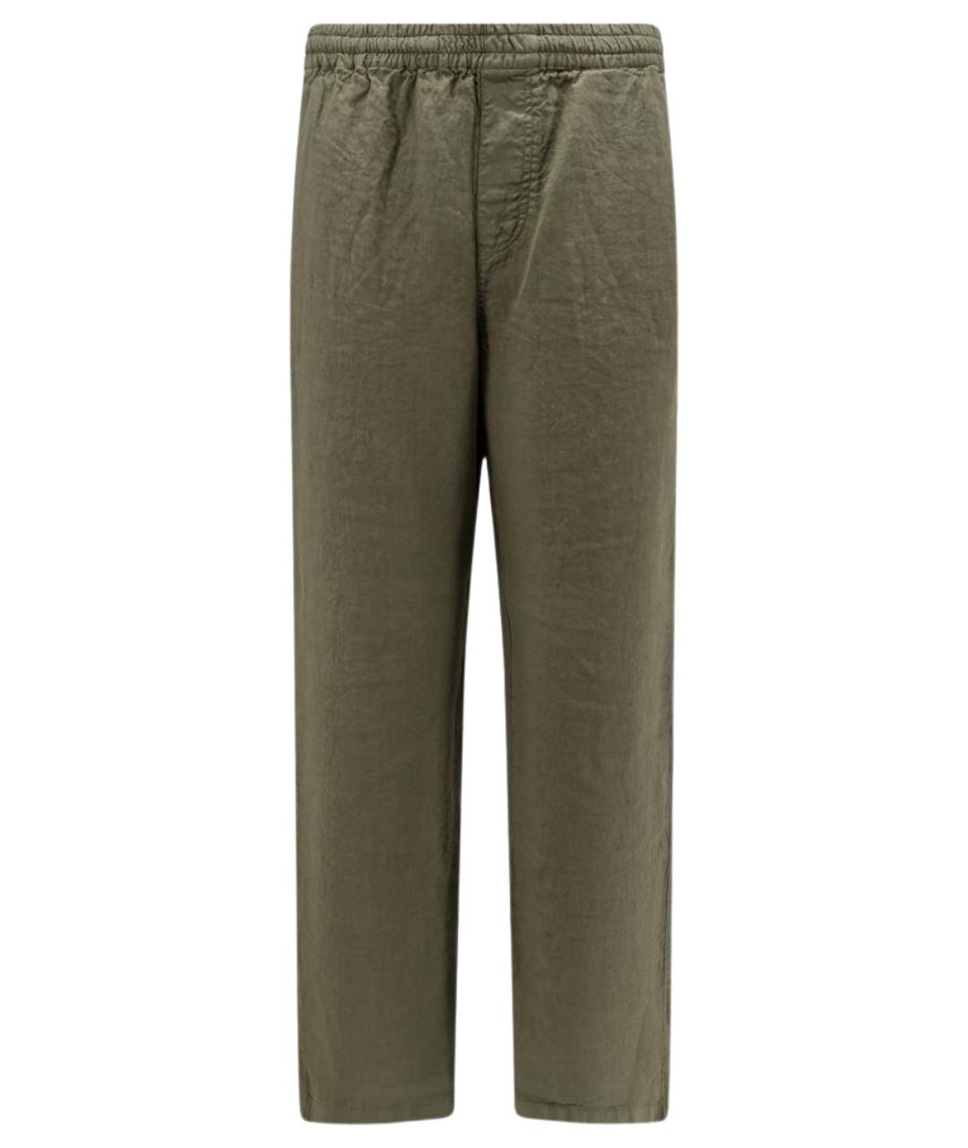 ASPESI Зеленые льняные повседневные брюки, фото 1