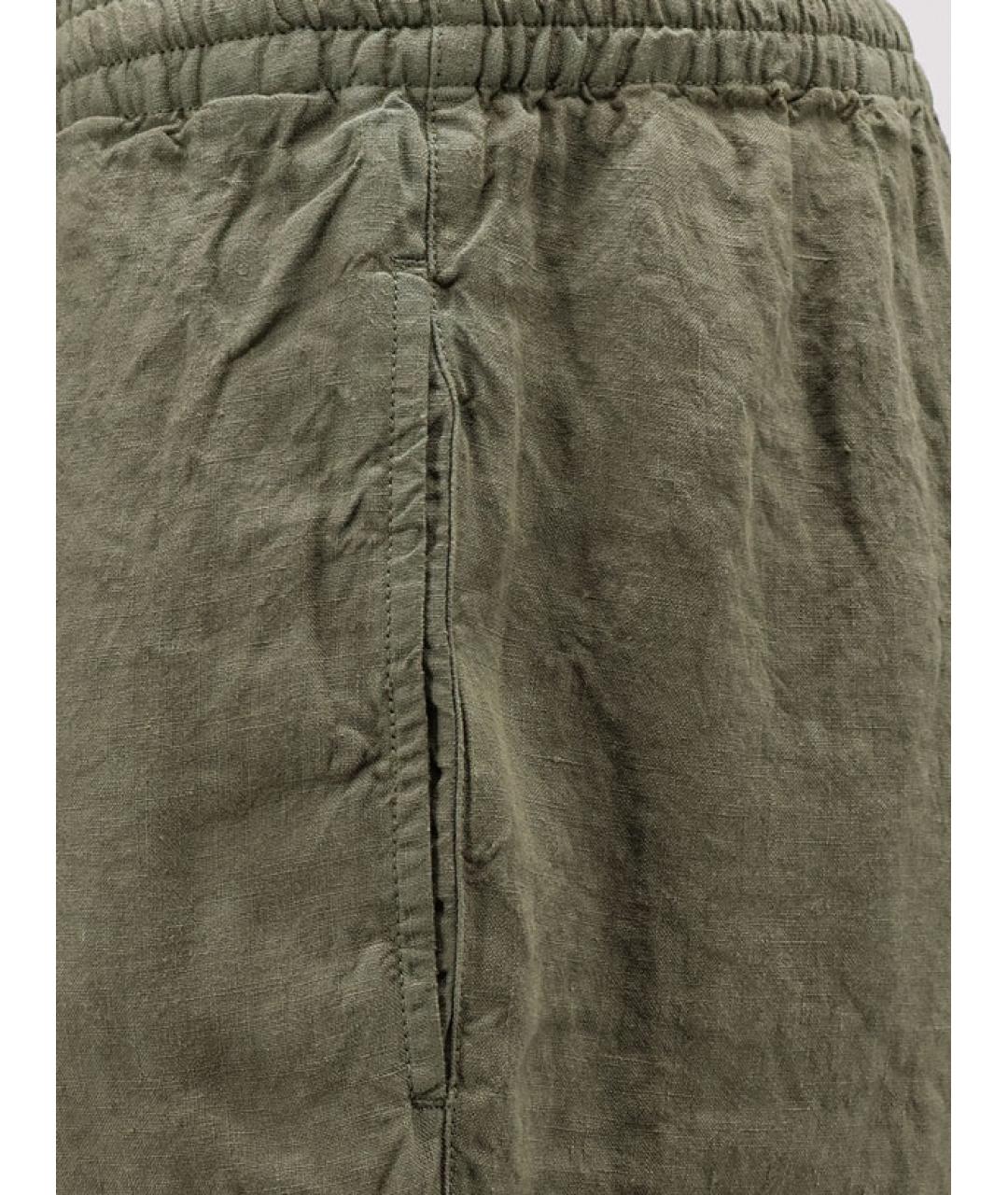 ASPESI Зеленые льняные повседневные брюки, фото 3