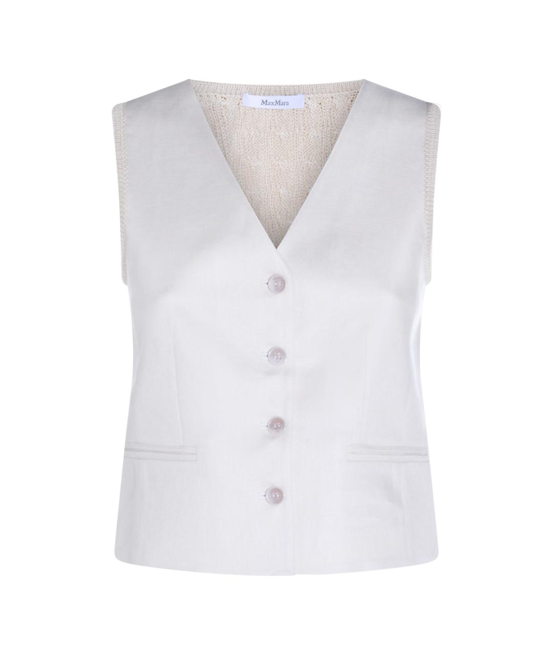MAX MARA Белый льняной жилет, фото 1