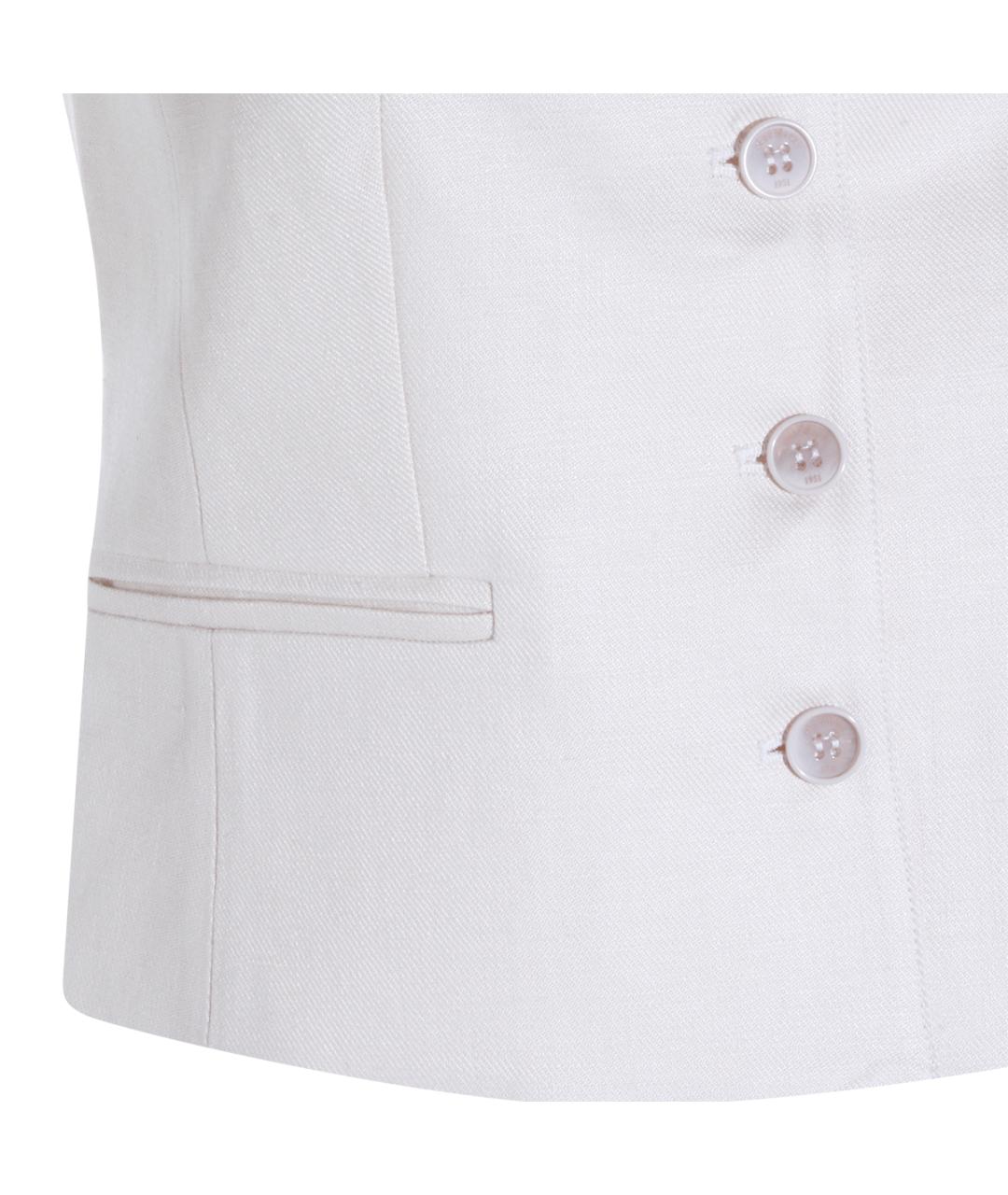 MAX MARA Белый льняной жилет, фото 3