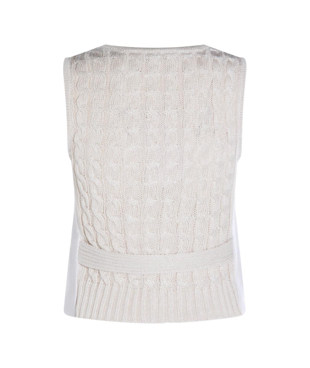 MAX MARA Белый льняной жилет, фото 2