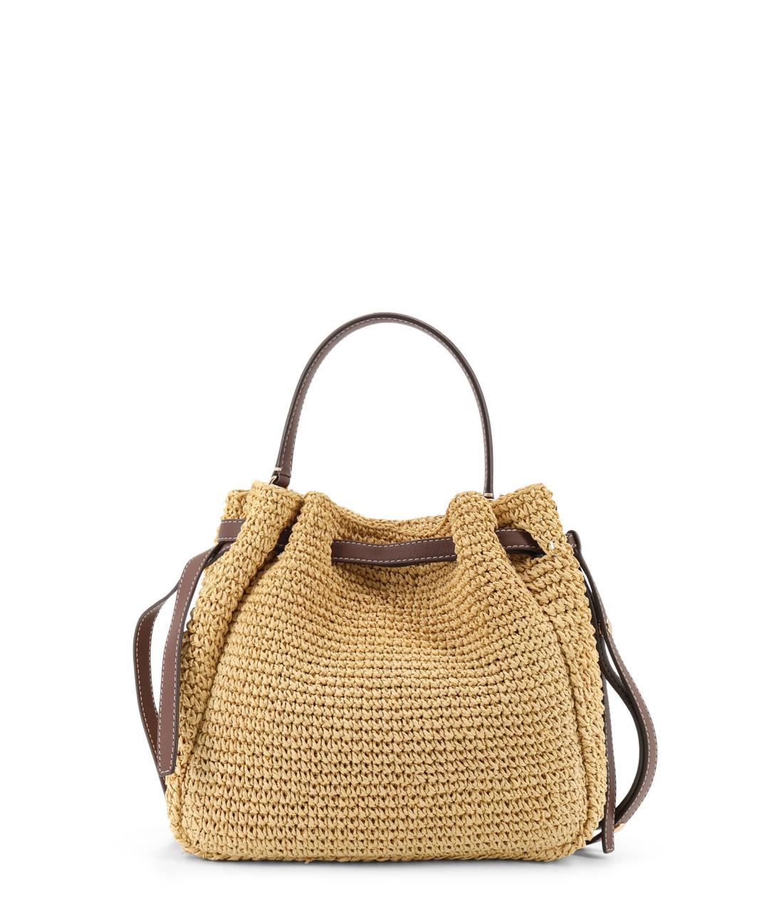 TORY BURCH Бежевая пелетеная сумка с короткими ручками, фото 2